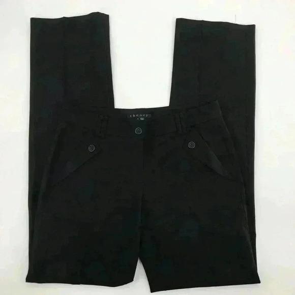 Theory Dony Tailored Wool Blend Black‎ Dress Pants Women’ Size 4 Career Casual - Picture 6 of 8